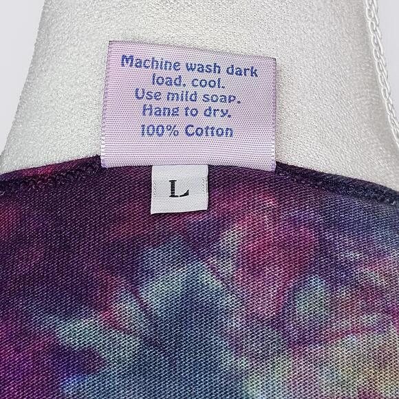 Grebe Batik Art To Wear Handmade Tie-Dye Butterfly Print Cotton Dress Size L - Picture 3 of 5